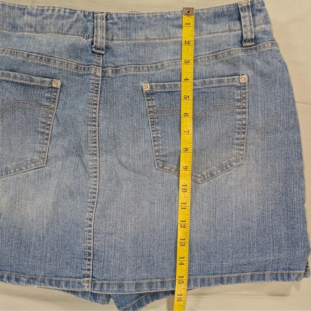 Denim Skort Mini XL Blue Pockets